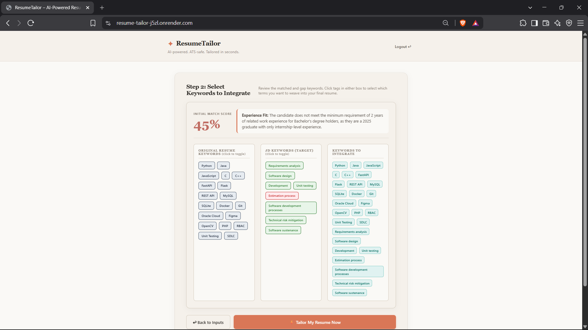 Keyword Selection